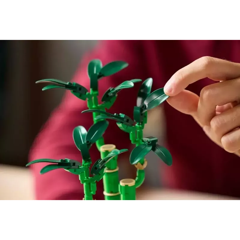 Dekoratyvinis LEGO Icons modelinis augalas — LEGO 10344 Lucky Bamboo Botaninė kolekcija, 325 dalių, 290 mm aukštis