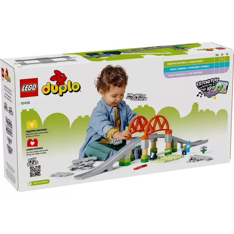 LEGO DUPLO geležinkelio tiltas ir lenkti bėgiai 10426