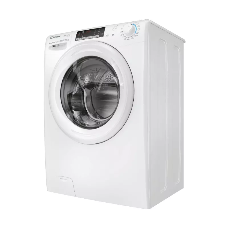 Candy Smart Pro COW 4644TWM6/1-S skalbyklė su džiovinimu, laisvai pastatoma, priekinio pakrovimo, balta