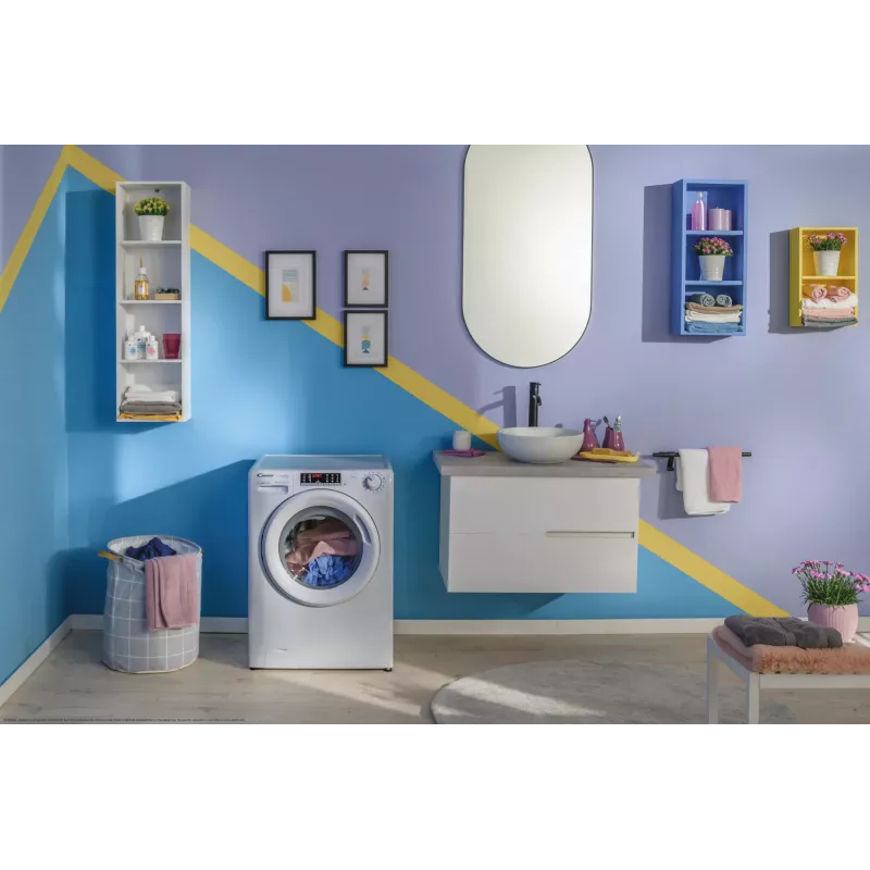 Candy Smart Pro COW 4644TWM6/1-S skalbyklė su džiovinimu, laisvai pastatoma, priekinio pakrovimo, balta