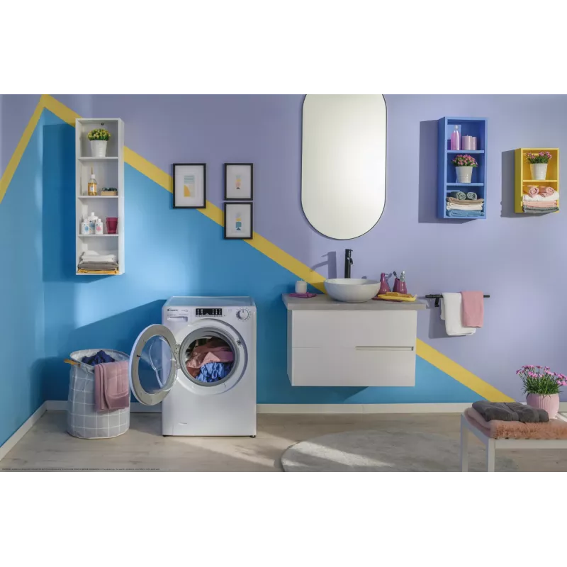 Candy Smart Pro COW 4644TWM6/1-S skalbyklė su džiovinimu, laisvai pastatoma, priekinio pakrovimo, balta