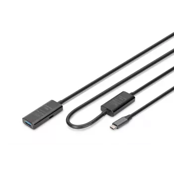 DIGITUS aktyvus USB-C prailginimo kabelis - 5G USB 3.2 Gen1 USB-C - USB-A (M/F) - 10 m