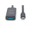 DIGITUS aktyvus USB-C prailginimo kabelis - 5G USB 3.2 Gen1 USB-C - USB-A (M/F) - 10 m
