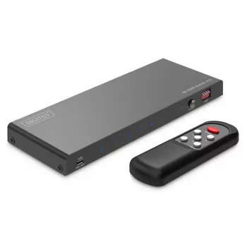DIGITUS 4x1 HDMI jungiklis - 8K/60Hz (4:4:4), Toslink, Stereo, EDID valdymas