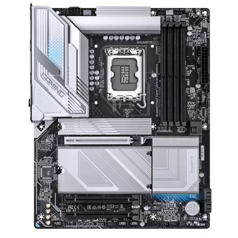 GIGABYTE B860 GAMING X WIFI6E pagrindinė plokštė – Intel Core Ultra serijos procesoriams, 12+1+2+1 VRM fazės, iki 9066MHz DDR5, 1xPCIe 5.0 + 2xPCIe 4.0 M.2, 2.5GbE LAN, WIFI 6E, USB4