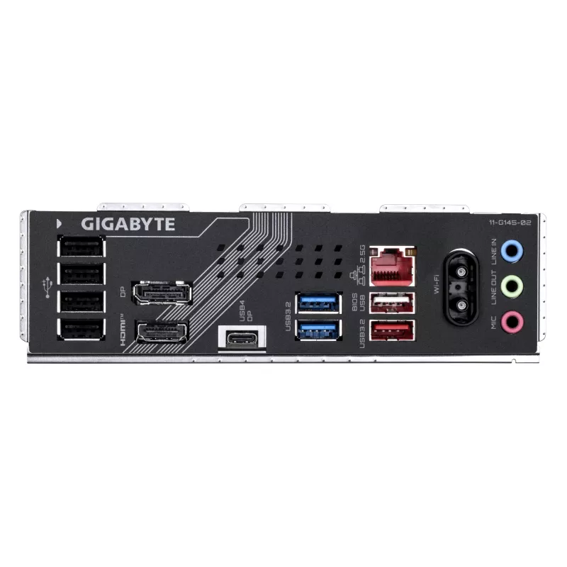 GIGABYTE B860 GAMING X WIFI6E pagrindinė plokštė – Intel Core Ultra serijos procesoriams, 12+1+2+1 VRM fazės, iki 9066MHz DDR5, 1xPCIe 5.0 + 2xPCIe 4.0 M.2, 2.5GbE LAN, WIFI 6E, USB4