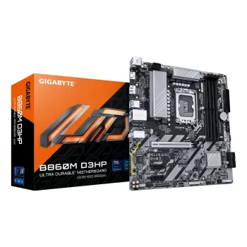 GIGABYTE B860M D3HP pagrindinė plokštė – Intel Core Ultra procesoriams, 4+1+2+1 fazių VRM, iki 9066MHz DDR5, 2xPCIe 4.0 M.2, GbE LAN, USB 3.2 Gen 1