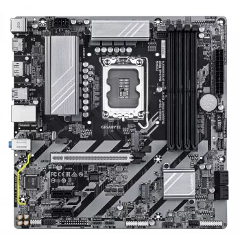 GIGABYTE B860M D3HP pagrindinė plokštė – Intel Core Ultra procesoriams, 4+1+2+1 fazių VRM, iki 9066MHz DDR5, 2xPCIe 4.0 M.2, GbE LAN, USB 3.2 Gen 1