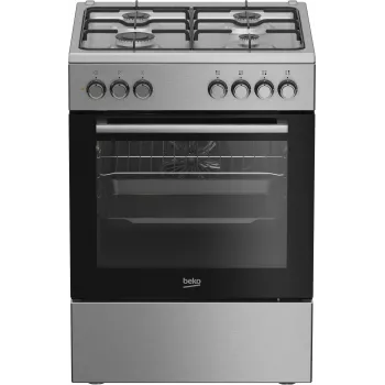 Beko FBE62130GXDN laisvai pastatoma viryklė, elektrinė orkaitė, dujinė kaitlentė, juoda