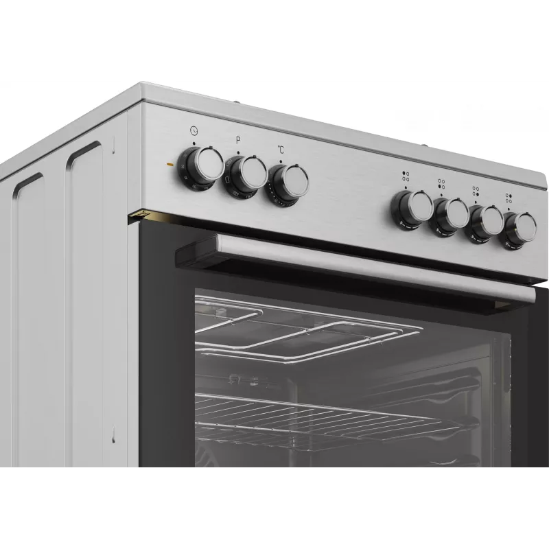 Beko FBE62130GXDN laisvai pastatoma viryklė, elektrinė orkaitė, dujinė kaitlentė, juoda