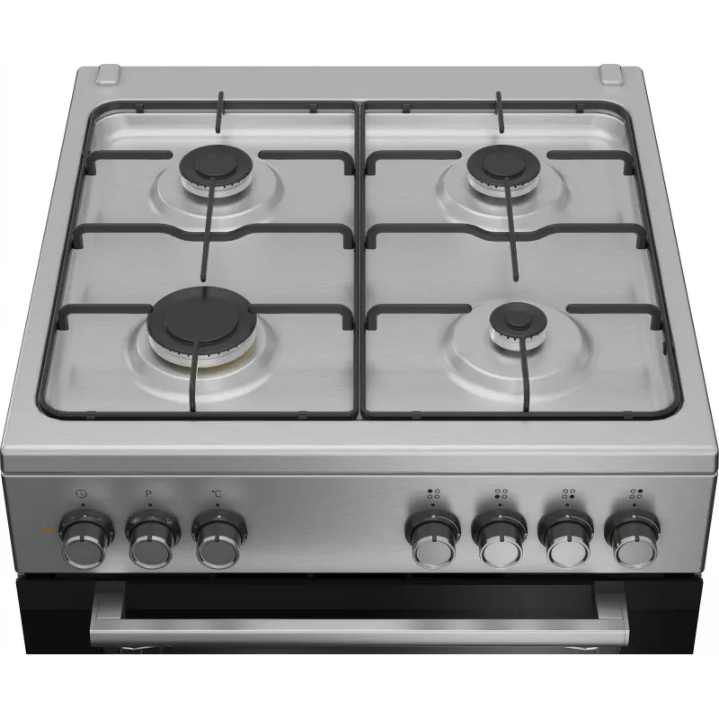 Beko FBE62130GXDN laisvai pastatoma viryklė, elektrinė orkaitė, dujinė kaitlentė, juoda