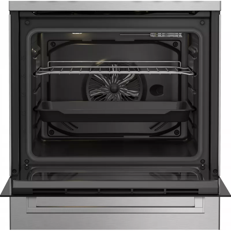 Beko FBE62130GXDN laisvai pastatoma viryklė, elektrinė orkaitė, dujinė kaitlentė, juoda