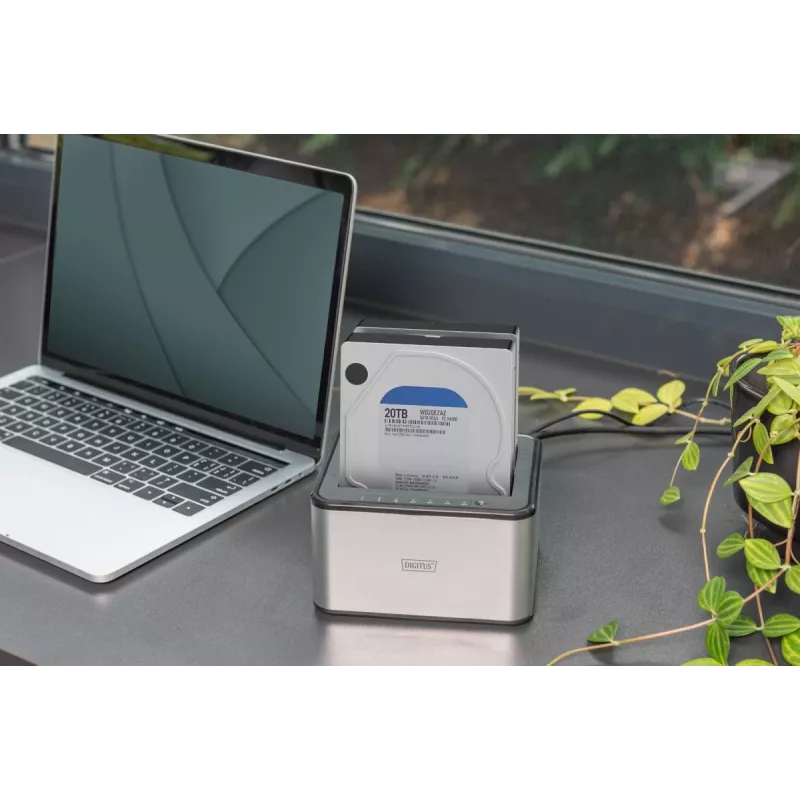 DIGITUS SATA doko stotelė USB 3.0 - 2 lizdai 2,5 colio/3,5 colio SSD/HDD su kopijavimo funkcija