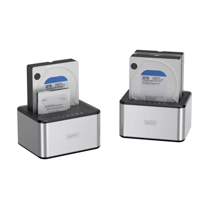DIGITUS SATA doko stotelė USB 3.0 - 2 lizdai 2,5 colio/3,5 colio SSD/HDD su kopijavimo funkcija