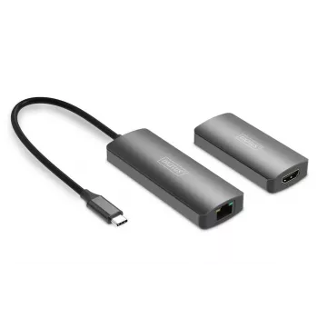 DIGITUS vaizdo signalo praplėtimo rinkinys USB-C – HDMI 4K/120Hz CAT6 30m