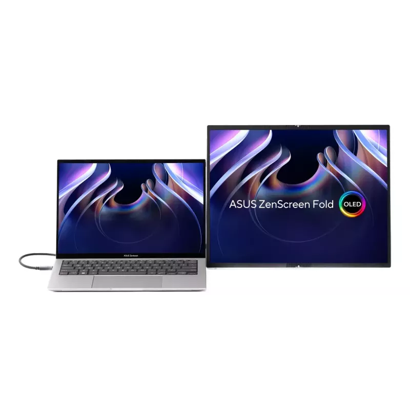 ASUS ZenScreen Fold OLED MQ17QH nešiojamas monitorius, 43,9 cm (17,3 colio), 2560 x 1920 pikselių, Quad HD, sidabrinis