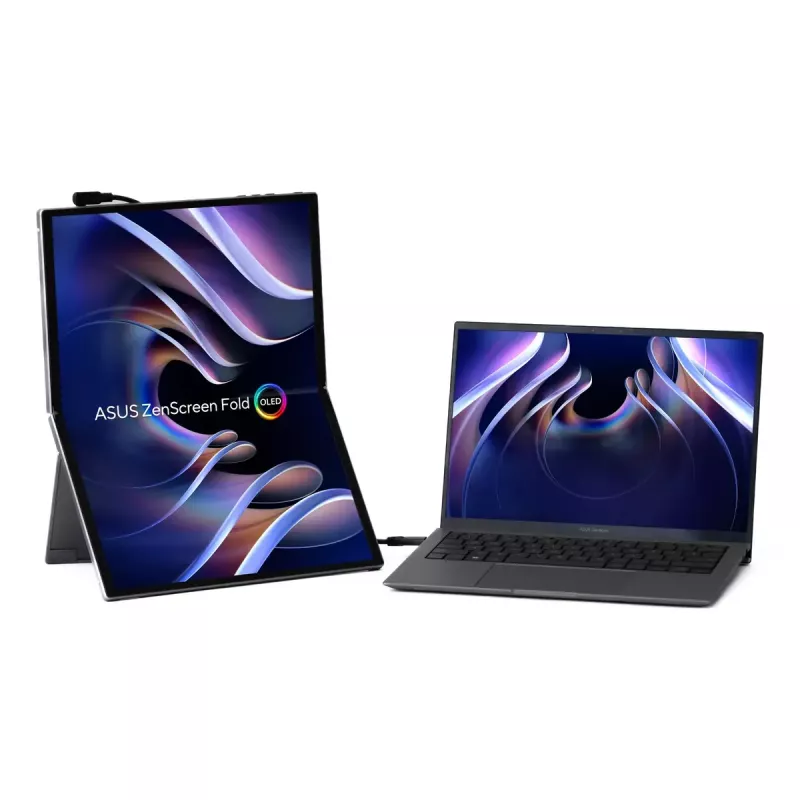 ASUS ZenScreen Fold OLED MQ17QH nešiojamas monitorius, 43,9 cm (17,3 colio), 2560 x 1920 pikselių, Quad HD, sidabrinis