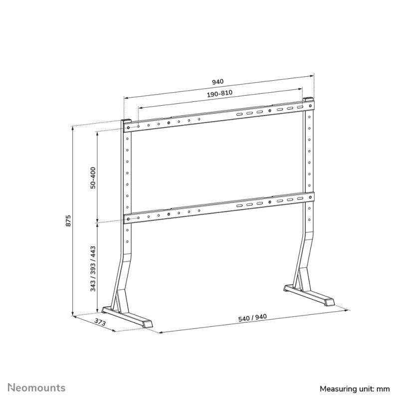 Neomounts DS45-430BL18 TV stovas ant stalo, 45–90 colių, 60 kg