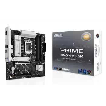Pagrindinė plokštė ASUS PRIME B860M-A-CSM — Intel B860, LGA 1851, micro ATX, DDR5, 4 DIMM, 256 GB, 2.5 Gb Ethernet, 4x SATA III, M.2, 1x PCIe x16
