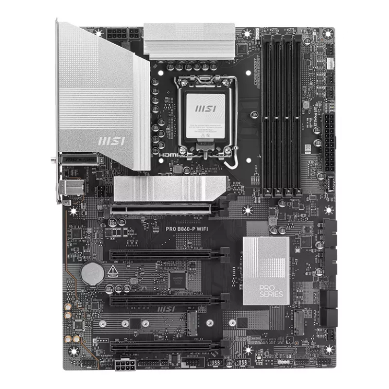 MSI PRO B860-P WIFI pagrindinė plokštė Intel B860 LGA 1851 (Socket V1) ATX