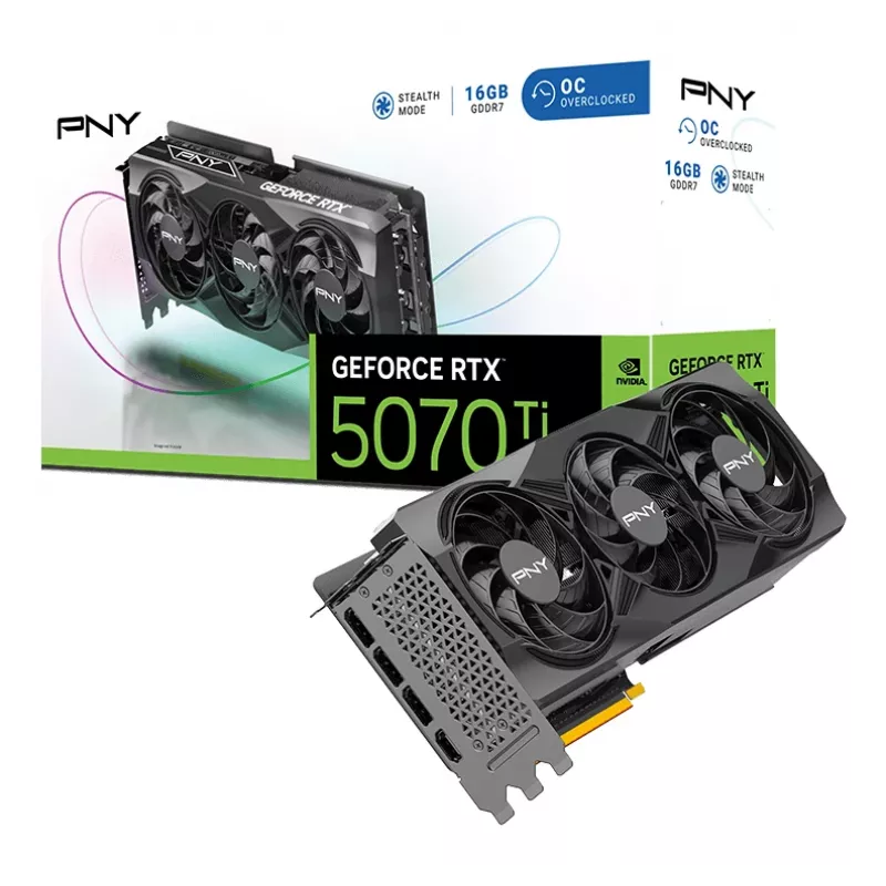 PNY GeForce RTX 5070 Ti 16GB OC Triple Fan vaizdo plokštė - 16GB GDDR7 - DisplayPort 2.1b / HDMI 2.1b