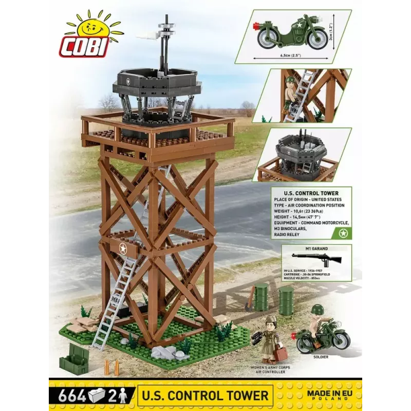 Konstrukcinis rinkinys Cobi Blocks valdymo bokštas 664 detalės modelis COBI-3125