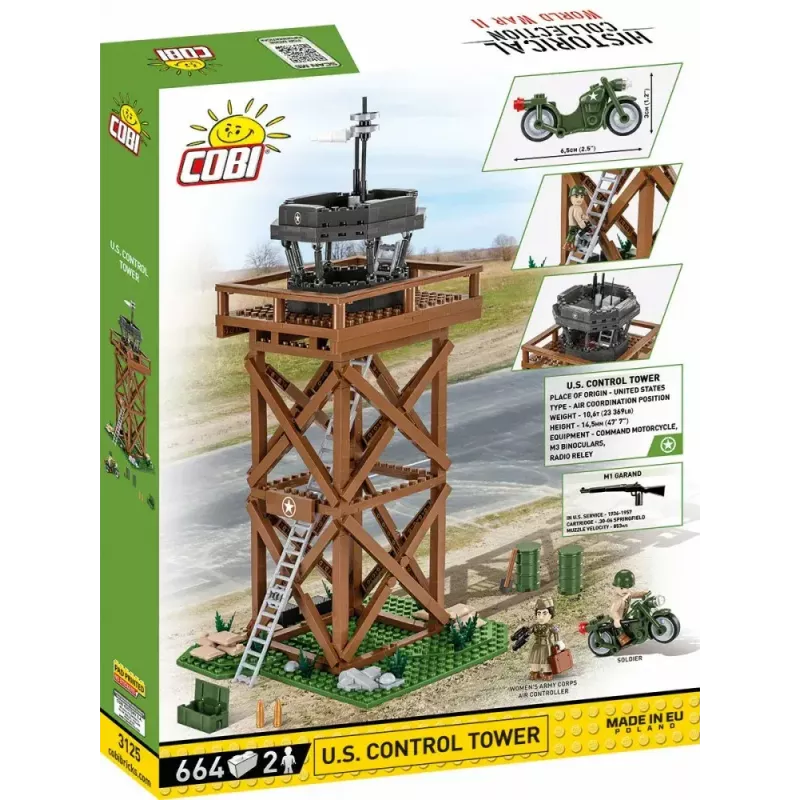 Konstrukcinis rinkinys Cobi Blocks valdymo bokštas 664 detalės modelis COBI-3125