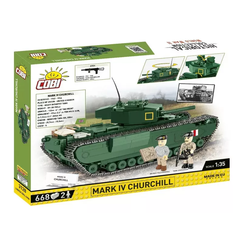 Cobi Blokeliai Mark IV Churchill statybinis rinkinys, 668 dalių (COBI-3128)