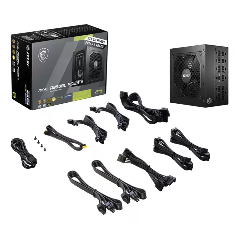 Maitinimo blokas MSI MAG A850GL PCIE5 II 850 W 20+4 pin ATX ATX juodas