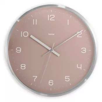 Radijo valdomas laikrodis Hama Fiji Circle Pink Silver, AA baterija
