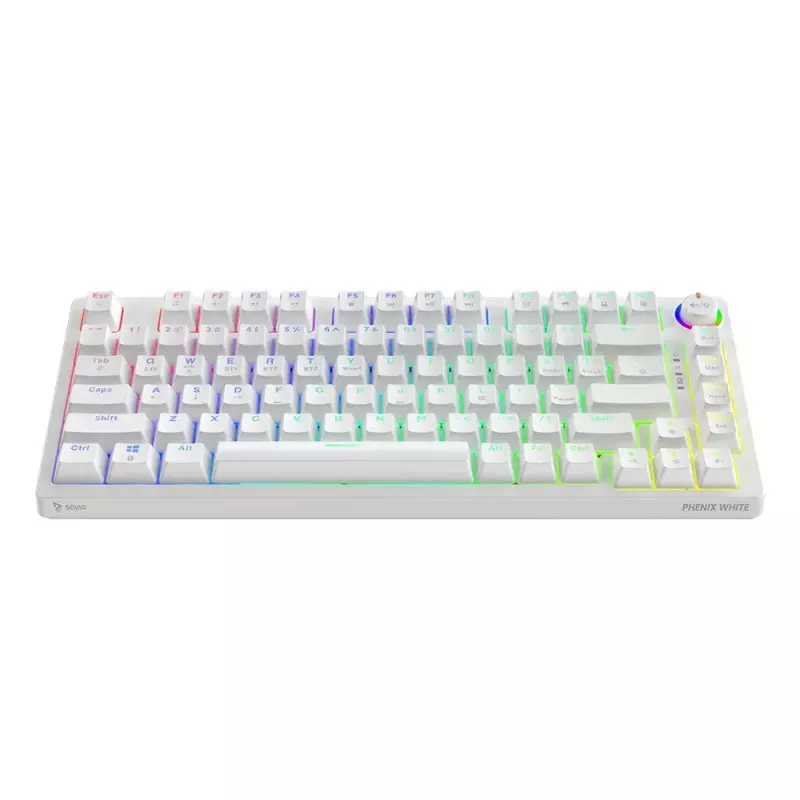 Žaidimų klaviatūra Savio Phenix WHITE GAT YELLOW USB Bluetooth QWERTY