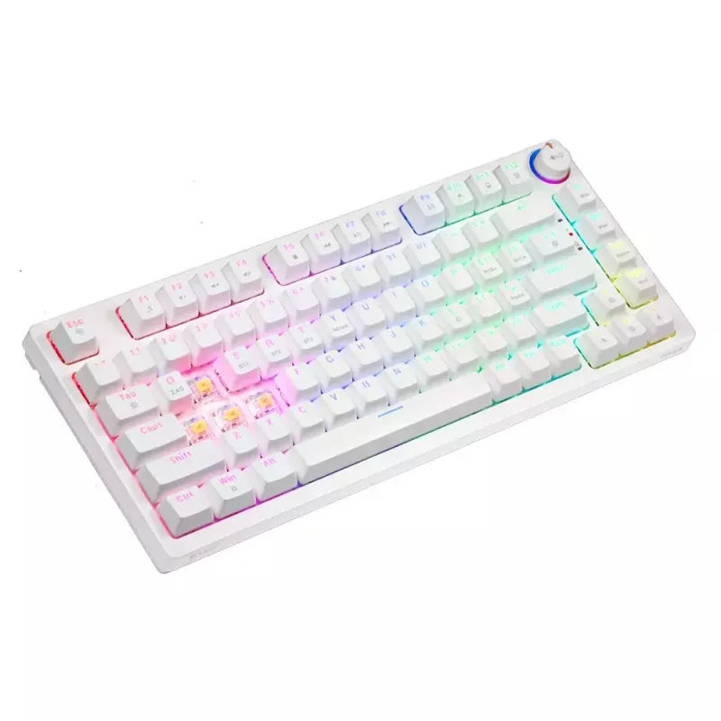 Žaidimų klaviatūra Savio Phenix WHITE GAT YELLOW USB Bluetooth QWERTY