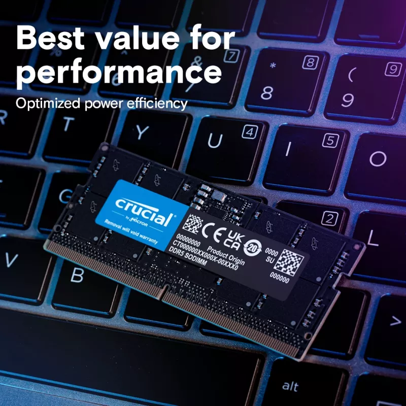Crucial DDR5-5600 SODIMM 128GB rinkinys (64GBx2) – nešiojamojo kompiuterio atmintis