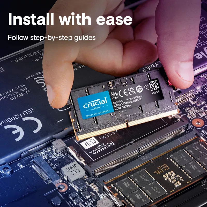 Crucial DDR5-5600 SODIMM 128GB rinkinys (64GBx2) – nešiojamojo kompiuterio atmintis