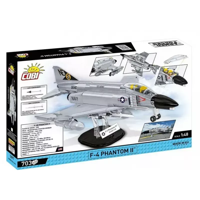 Cobi Blocks Armed Force F-4 Phantom II modelis 703 dalių konstravimo rinkinys