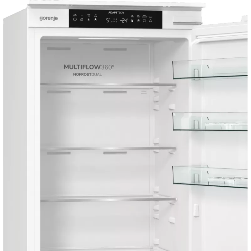 Gorenje Šaldytuvas-šaldiklis NRKI519E41 BK070, 284 L, SN-N, 6 kg/24h, E, Fresh Zone, Baltas