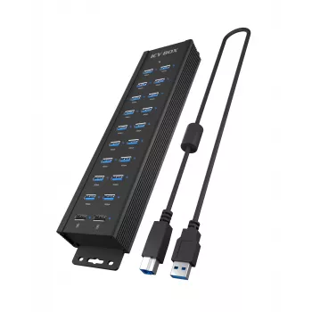 ICY BOX IB-HUB1720-U3 USB 3.2 Gen 1 šakotuvas, juodas, aliuminis