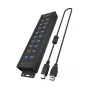 ICY BOX IB-HUB1720-U3 USB 3.2 Gen 1 šakotuvas, juodas, aliuminis