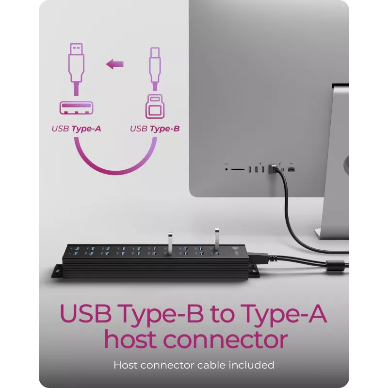 ICY BOX IB-HUB1720-U3 USB 3.2 Gen 1 šakotuvas, juodas, aliuminis