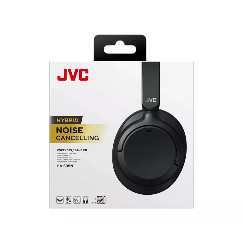 JVC HA-S95N ausinės laidinės ir belaidės, Bluetooth, juodos