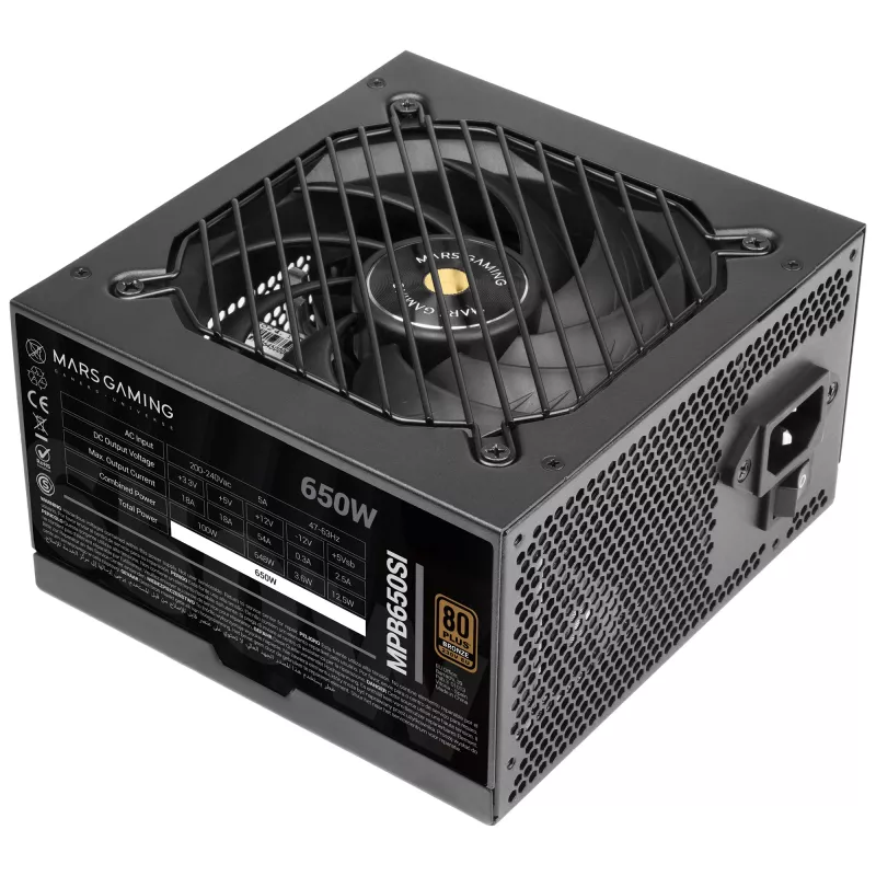 Mars Gaming MPB650SI maitinimo blokas 650 W 24-pin ATX ATX Juodas