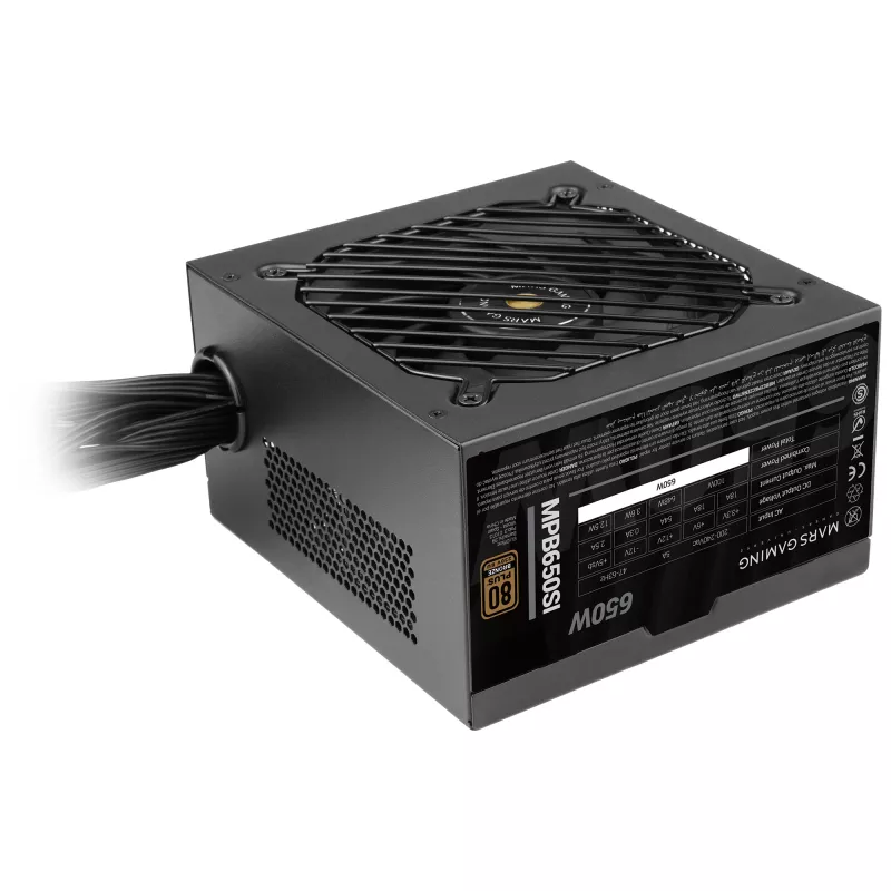 Mars Gaming MPB650SI maitinimo blokas 650 W 24-pin ATX ATX Juodas
