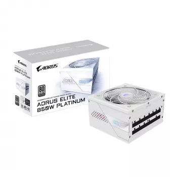Maitinimo blokas GIGABYTE AORUS ELITE P850W 850W ATX 80 PLUS Platinum pilnai modulinis baltas 120mm ventiliatorius