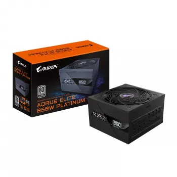 Maitinimo blokas GIGABYTE AORUS ELITE P850W – PCIe 5.0, 80 PLUS Platinum, pilnai modulinis, 120 mm ventiliatorius, ATX 3.0, EU kištukas