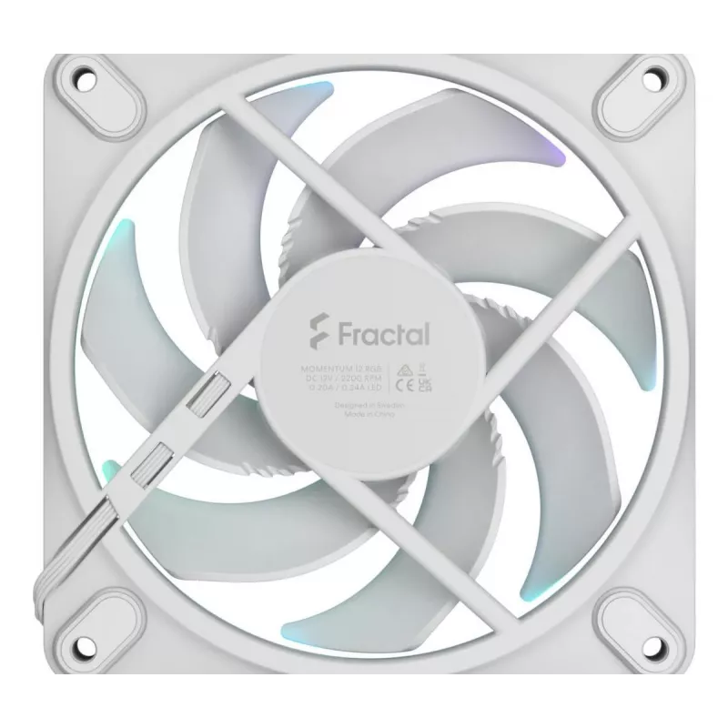 FRACTAL DESIGN Aušinimo ventiliatorius Momentum 12 RGB Baltas