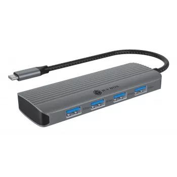 ICY BOX IB-DK4022a-CPD Laidinis USB 3.2 Gen 1 (3.1 Gen 1) Type-C stotelė, aliuminis, sidabrinė