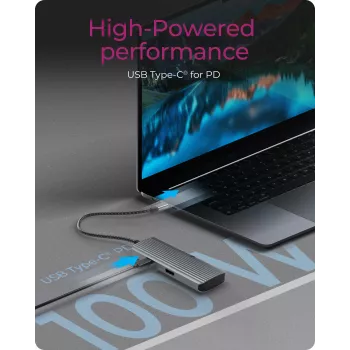 ICY BOX IB-DK4022a-CPD Laidinis USB 3.2 Gen 1 (3.1 Gen 1) Type-C stotelė, aliuminis, sidabrinė