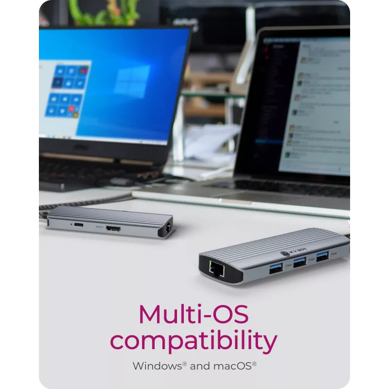 ICY BOX IB-DK4034a-CPD belaidis USB 3.2 Gen 1 (3.1 Gen 1) Type-C dokas, aliuminis, sidabrinis
