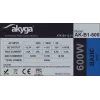 Akyga Basic AK-B1-600 ATX maitinimo blokas 600 W, 120 mm ventiliatorius, pasyvus PFC, pilkas
