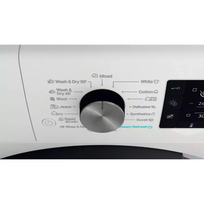 Whirlpool FFWDD1076258B skalbyklė su džiovintuvu, laisvai pastatoma, priekinio pakrovimo, balta